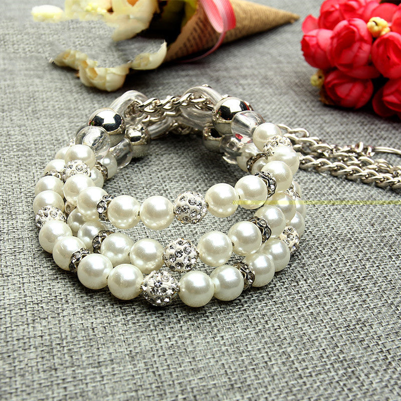 Dog leash pearl collar