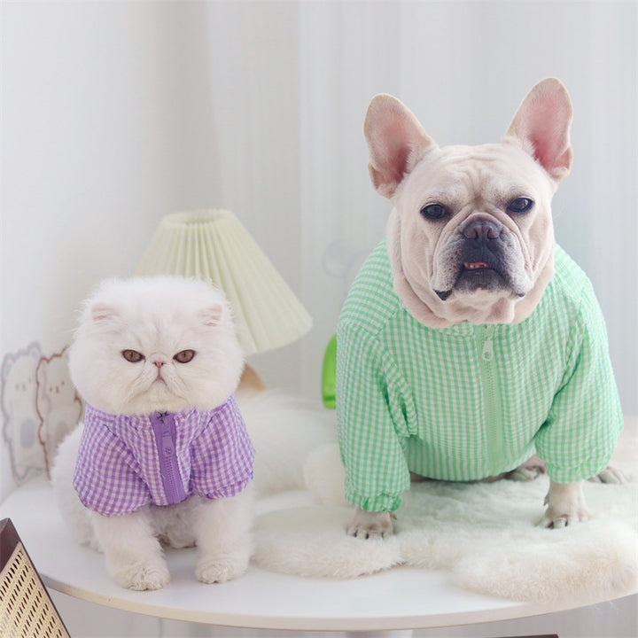Dog Thick Plaid Cotton Coat